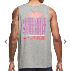 Nike Gray Tank Top with Pink and Red Accents